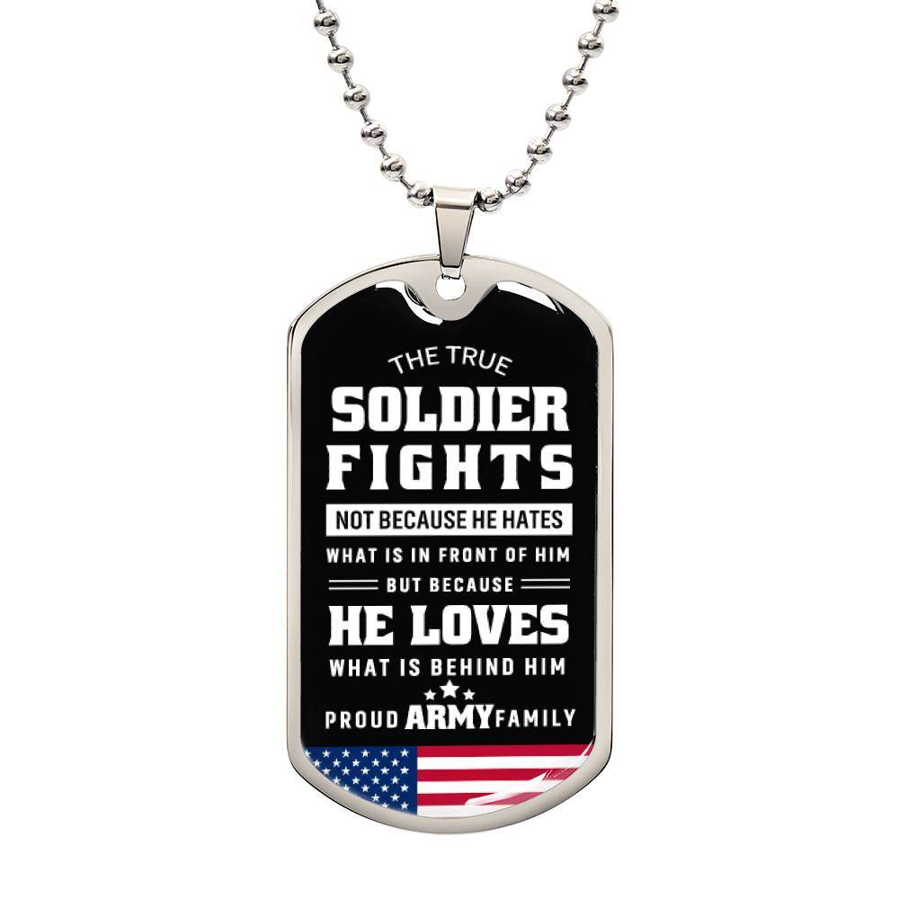 Dog Tag - The True Solider fights - Amour Doux Fine Jewelry 