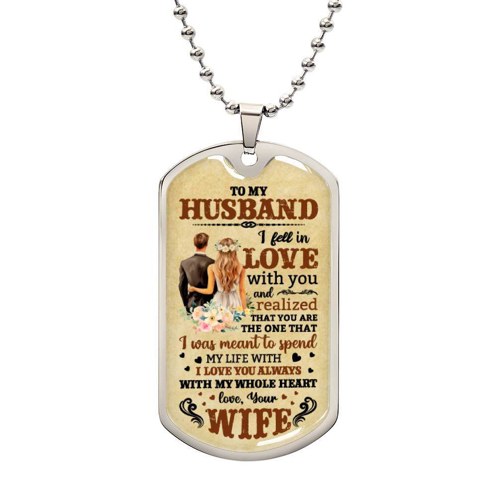 To My Husband - Dog Tag Necklace - Amour Doux Fine Jewelry 