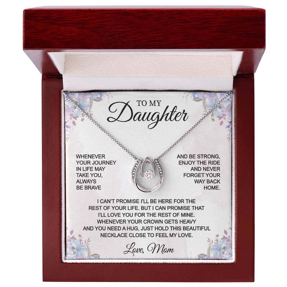 To My Daughter - Lucky In Love Necklace With Message Card WHENEVER YOUR JOURNEY IN LIFE MAY  TAKE YOU - Amour Doux Fine Jewelry 