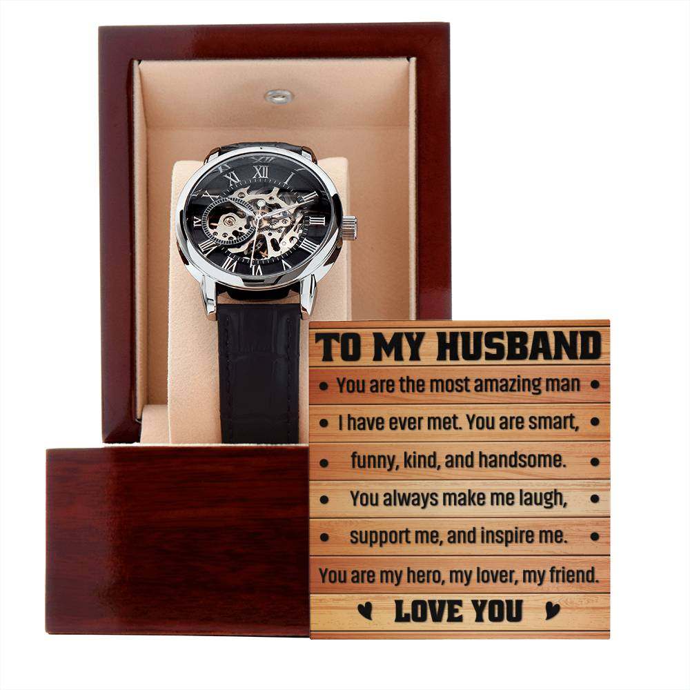 To My Husband - Watch With Message Card - Amour Doux Fine Jewelry 