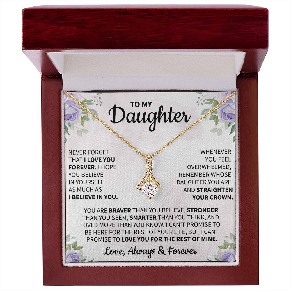 To My Daughter - Alluring Beauty Necklace With Message Card Never Forget That I Love You Forever - Amour Doux Fine Jewelry 