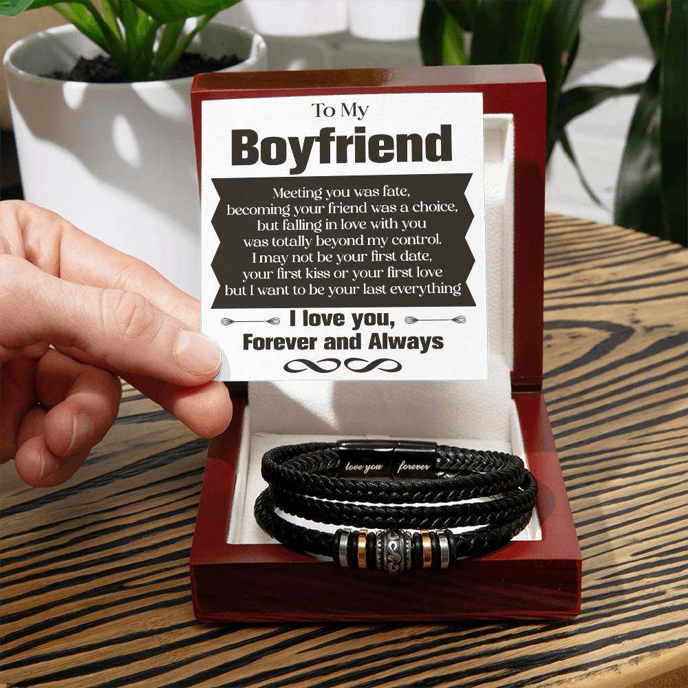 To My Boyfriend - Love You Forever Bracelet Meeting you was fate, becoming your friend was a choice - Amour Doux Fine Jewelry 