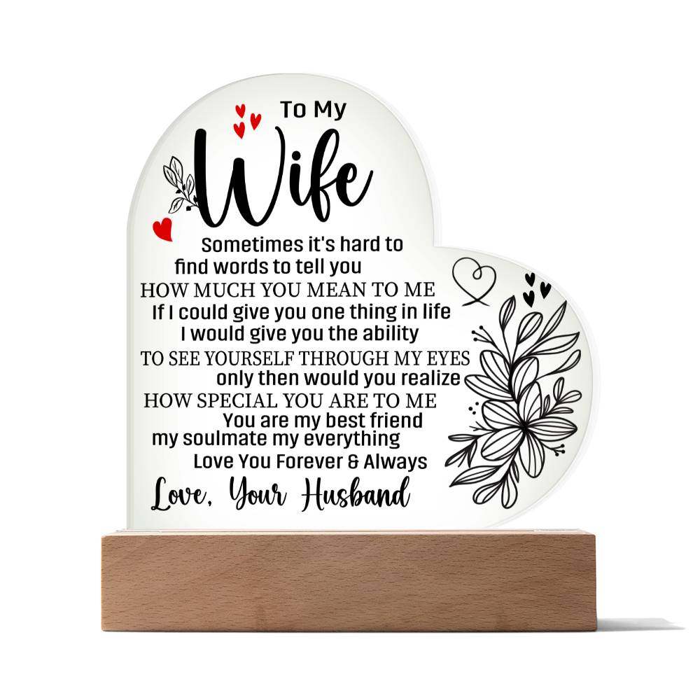 To My Wife - Acrylic Plaque - Amour Doux Fine Jewelry 